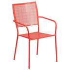 28 Square Indoor-Outdoor Steel Patio Table Set with 4 Square Back Chairs
