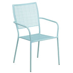 28 Square Indoor-Outdoor Steel Patio Table Set with 4 Square Back Chairs