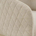 Upholstered Dining Chair with Diamond Pattern Back – Beige, Single