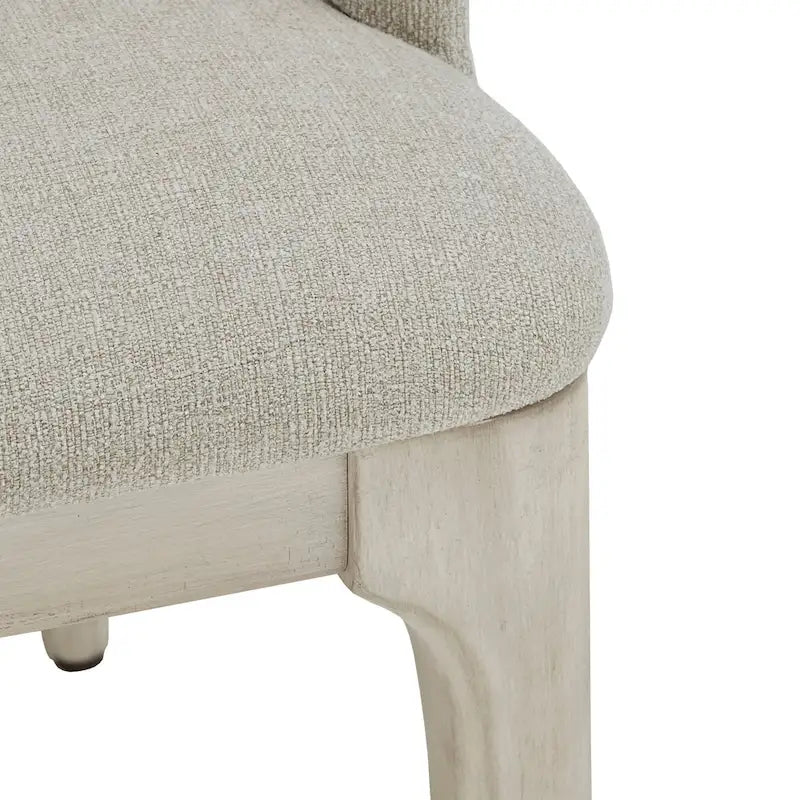 Upholstered Dining Chair with Diamond Pattern Back – Beige, Single