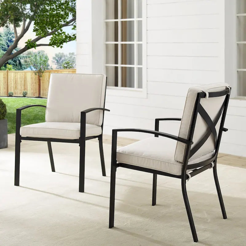 Crosley Kaplan 2Pc Outdoor Dining Chair Set - 24.75W x 24.75D x 37H