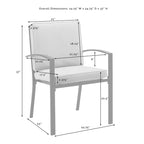 Crosley Kaplan 2Pc Outdoor Dining Chair Set - 24.75W x 24.75D x 37H