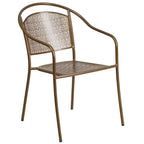 35-inch Round Steel 3-piece Patio Table Set with Round Back Chairs