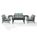 Crosley Kaplan 6 Pc Outdoor Loveseat Patio Furniture Set - 164W x 65.5D x 36.5H