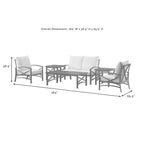 Crosley Kaplan 6 Pc Outdoor Loveseat Patio Furniture Set - 164W x 65.5D x 36.5H