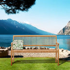Chic Teak Castle Outdoor Teak Wood Patio & Garden Bench with Arms, 5 foot