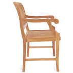 Chic Teak Castle Outdoor Teak Wood Patio & Garden Bench with Arms, 5 foot