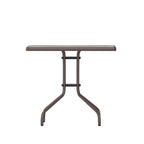 31.5 Square Tempered Glass Metal Table with Smooth Ripple Design Top
