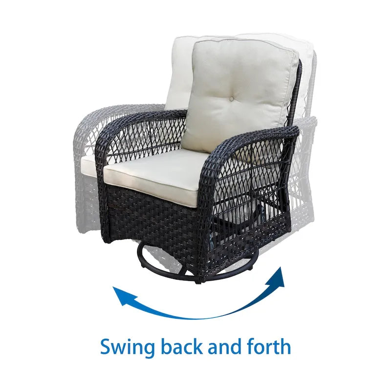 Scammon Bay 3-piece Wicker Swivel Conversation Set by Havenside Home