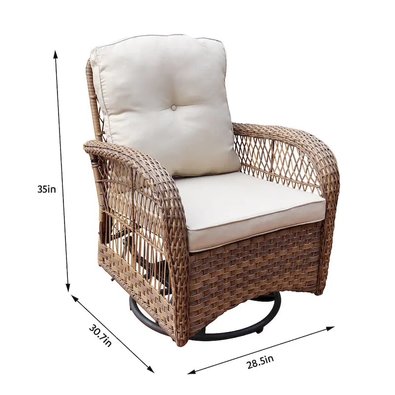 Scammon Bay 3-piece Wicker Swivel Conversation Set by Havenside Home