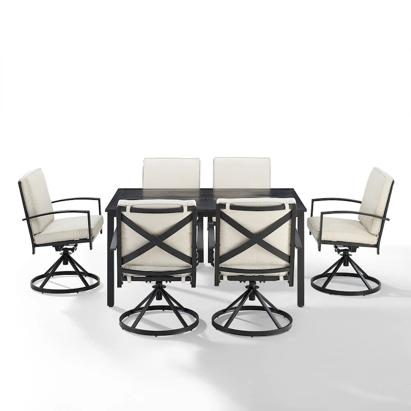 Crosley Kaplan 7Pc Outdoor Dining Set - 122W x 99D x 37H