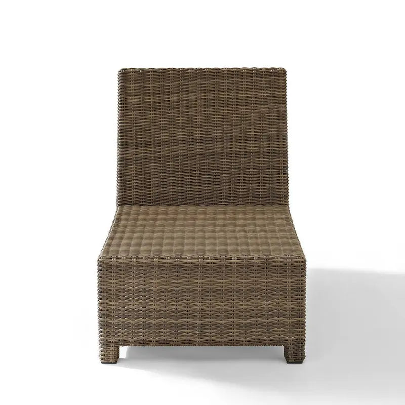 Crosley Bradenton Outdoor Wicker Sectional Center Chair with Navy Cushions - 25 W x 31.5 D x 32.5 H