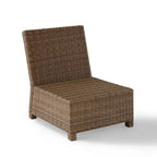 Crosley Bradenton Outdoor Wicker Sectional Center Chair with Navy Cushions - 25 W x 31.5 D x 32.5 H