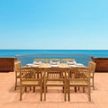Santorini Grade A Teak 9pc Patio Dining Set