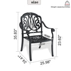 Stacking Patio Dining Armchair with Cushion In Random Colors (Set of 4)