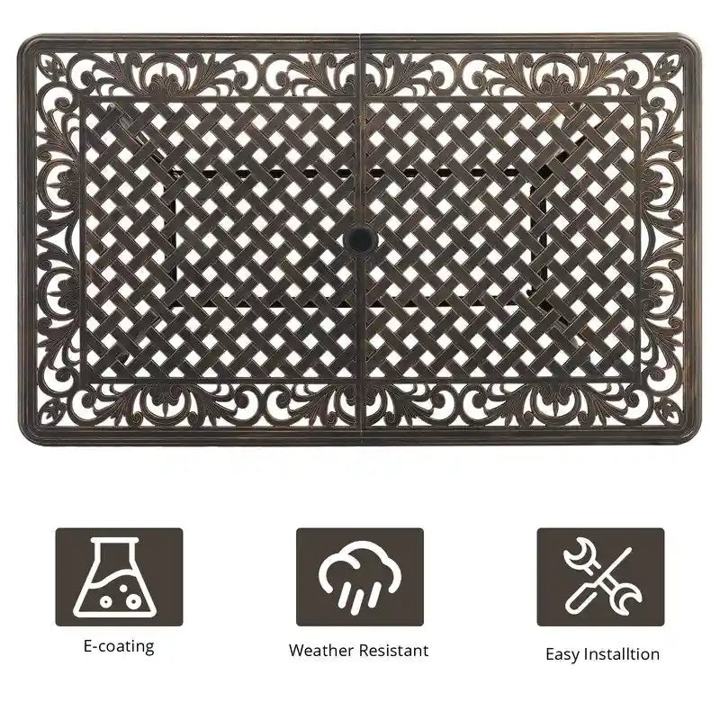 Patio 59 Cast Aluminum Outdoor Dining Table