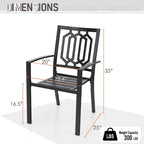 MAISON ARTS Patio Dining Set 6 Pieces with 1 Rectangle Teak Color Table, 2 Swivel Chairs, 2 Stackable Chairs and 1 Bench