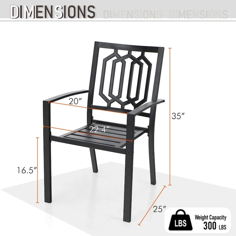 MAISON ARTS Patio Dining Set 6 Pieces with 1 Rectangle Teak Color Table, 2 Swivel Chairs, 2 Stackable Chairs and 1 Bench
