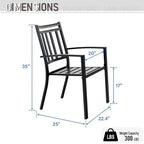 MAISON ARTS Patio Dining Set 6 Pieces with 1 Rectangle Teak Color Table, 2 Swivel Chairs, 2 Stackable Chairs and 1 Bench