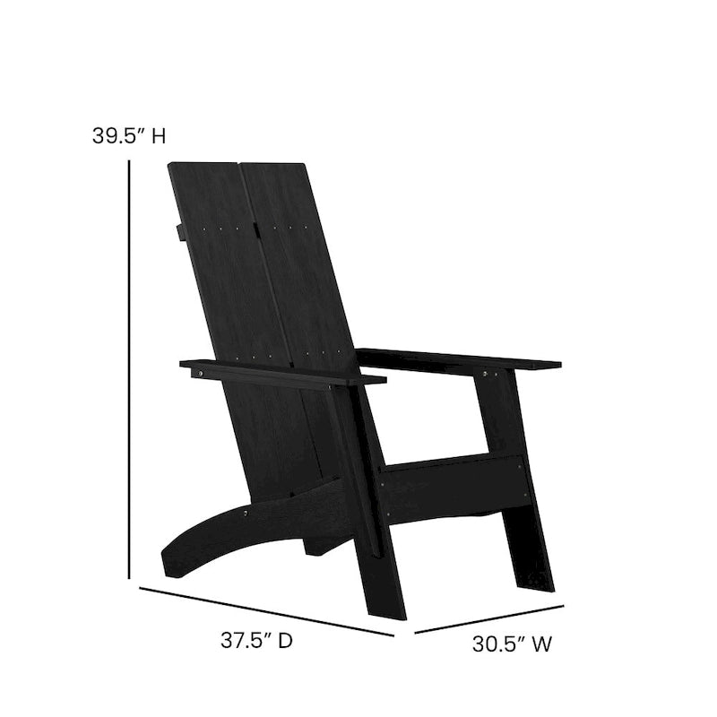 Modern Dual Slat Back Adirondack Style Chairs, Set of 2