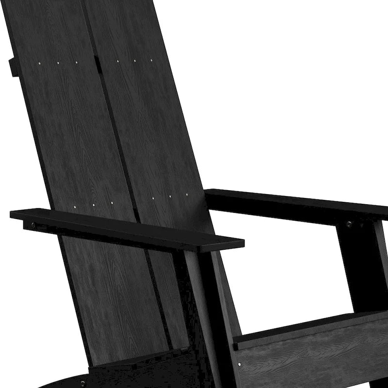 Modern Dual Slat Back Adirondack Style Chairs, Set of 2