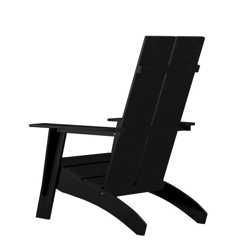 Modern Dual Slat Back Adirondack Style Chairs, Set of 2