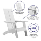 Modern Dual Slat Back Adirondack Style Chairs, Set of 2