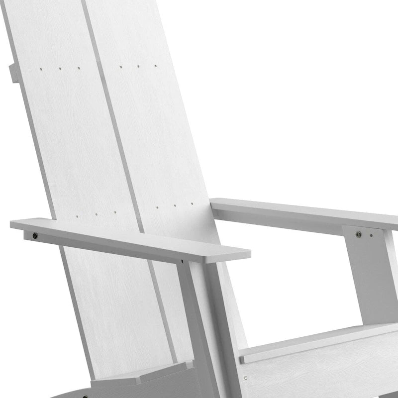 Modern Dual Slat Back Adirondack Style Chairs, Set of 2