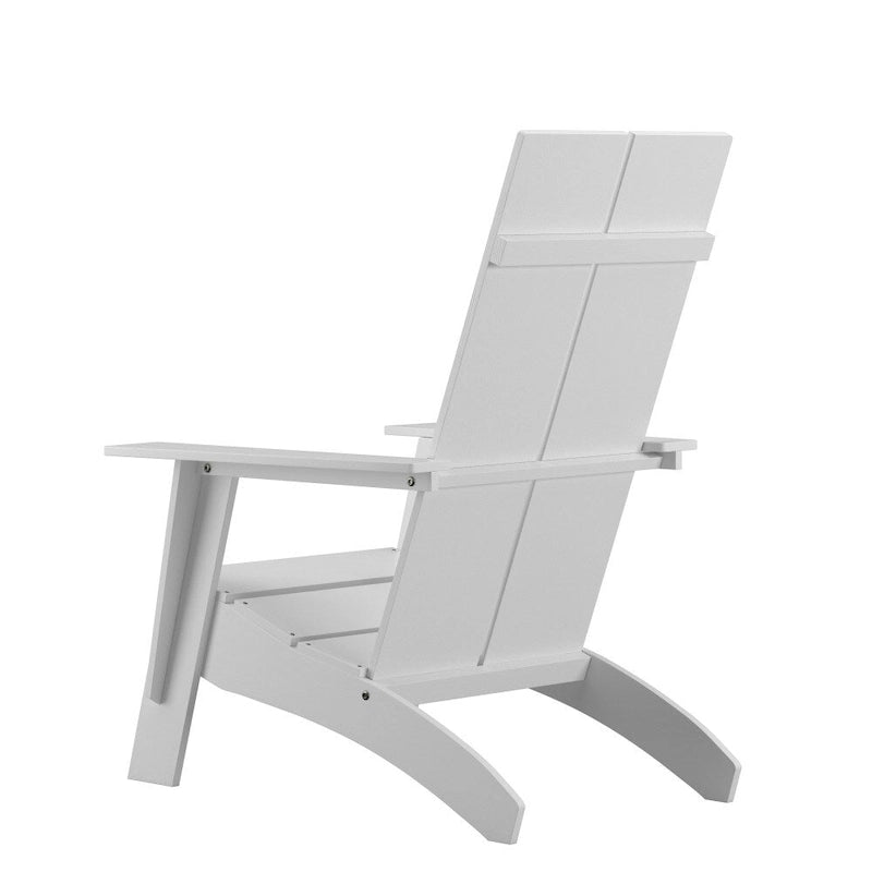 Modern Dual Slat Back Adirondack Style Chairs, Set of 2