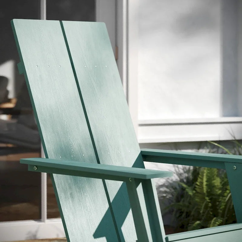 Modern Dual Slat Back Adirondack Style Chairs, Set of 2