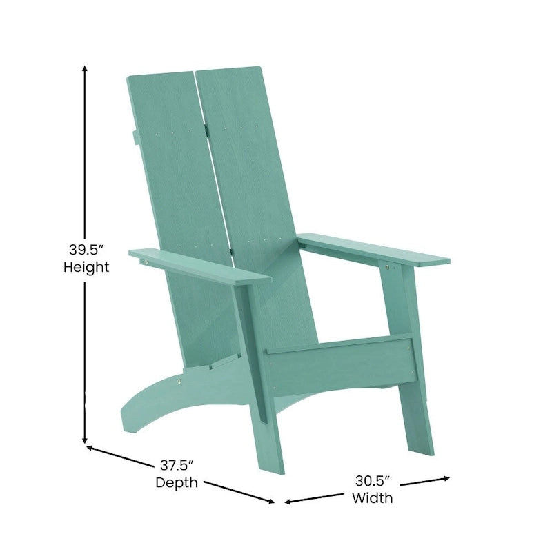 Modern Dual Slat Back Adirondack Style Chairs, Set of 2