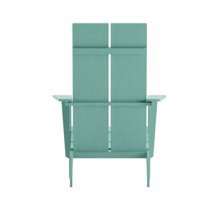 Modern Dual Slat Back Adirondack Style Chairs, Set of 2