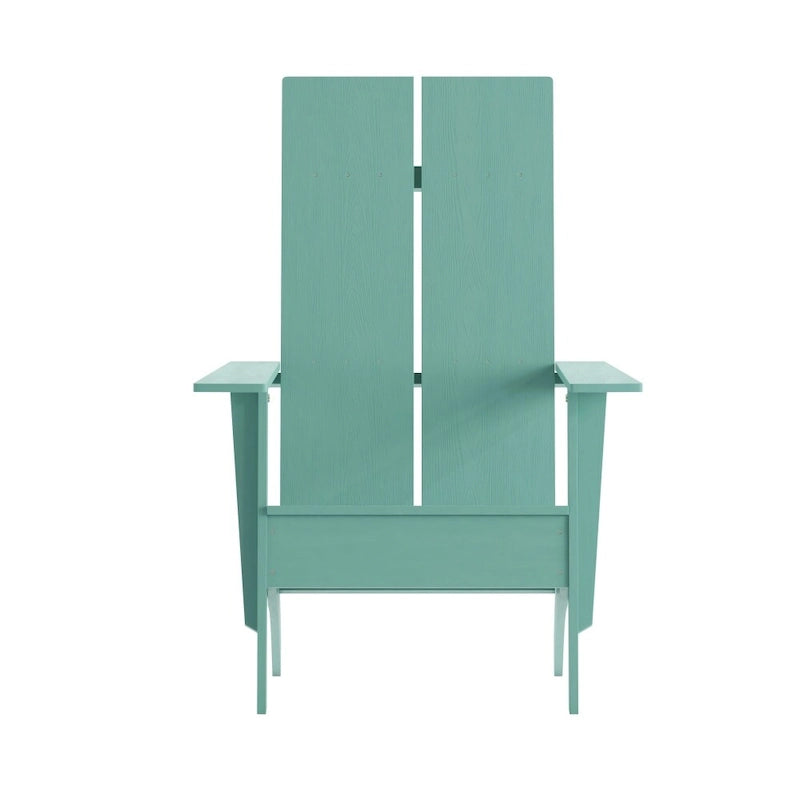 Modern Dual Slat Back Adirondack Style Chairs, Set of 2