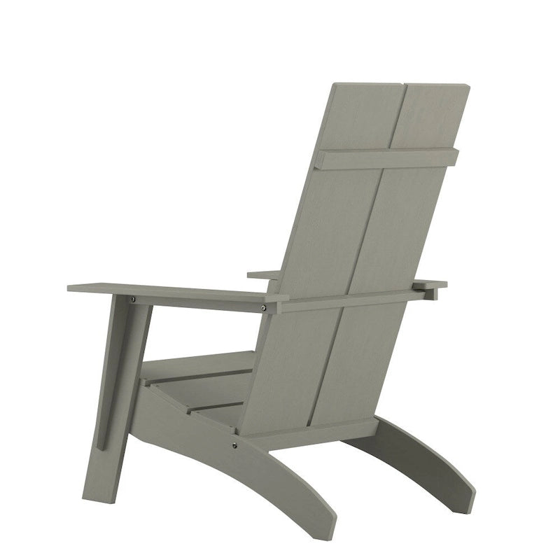 Modern Dual Slat Back Adirondack Style Chairs, Set of 2