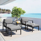 Clihome Aluminum Patio 5-Pcs Alloy Conversation Set Sofa Set