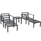 Clihome Aluminum Patio 5-Pcs Alloy Conversation Set Sofa Set