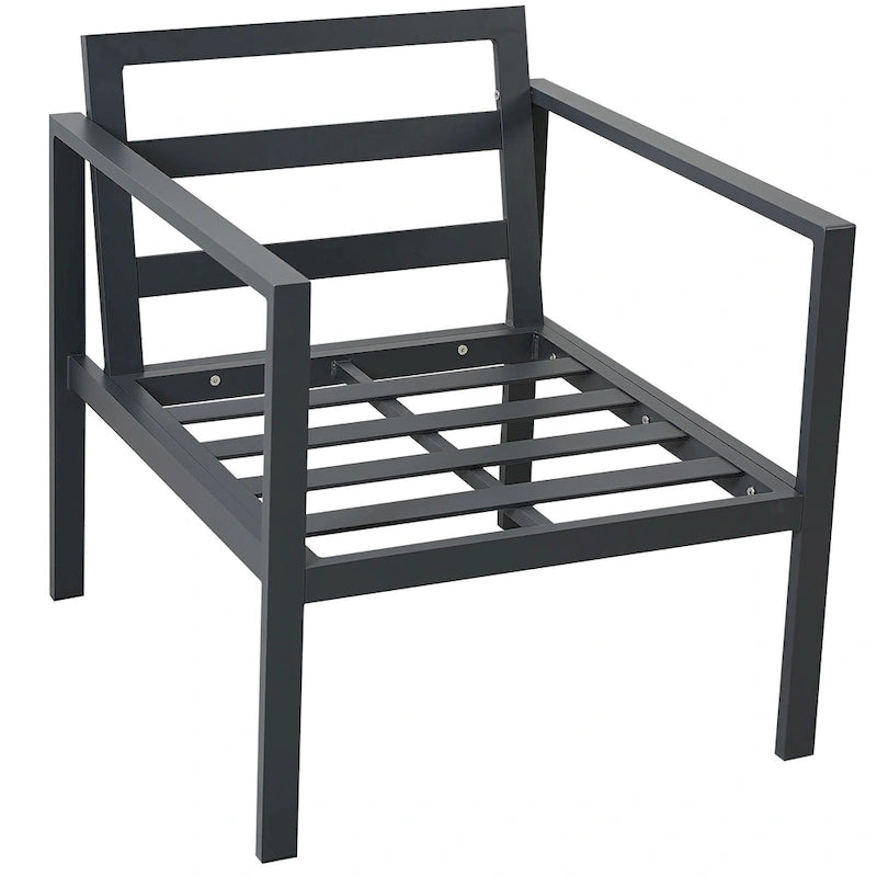 Clihome Aluminum Patio 5-Pcs Alloy Conversation Set Sofa Set