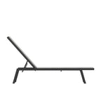 Set of 2 All-Weather Textilene Adjustable Chaise Lounge Chairs with Arms