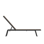 Set of 2 All-Weather Textilene Adjustable Chaise Lounge Chairs with Arms