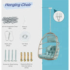 Outdoor Garden Rattan Egg Swing Chair Hanging Chair