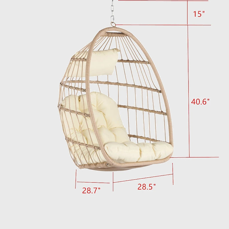 Outdoor Garden Rattan Egg Swing Chair Hanging Chair