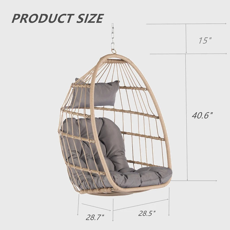 Outdoor Garden Rattan Egg Swing Chair Hanging Chair