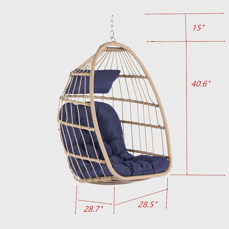 Outdoor Garden Rattan Egg Swing Chair Hanging Chair