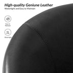 Swivel Barrel Chair, Modern Style, Genuine Leather – Brown / Sage / Camel, Single