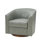 Swivel Barrel Chair, Modern Style, Genuine Leather – Brown / Sage / Camel, Single