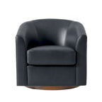 Swivel Barrel Chair, Modern Style, Genuine Leather – Brown / Sage / Camel, Single