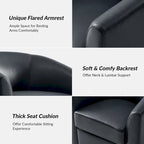 Swivel Barrel Chair, Modern Style, Genuine Leather – Brown / Sage / Camel, Single