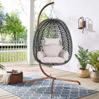 Outdoor/Indoor Swing Egg Chiar With Stand, Cushion And Headrest - N/A