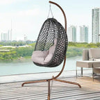 Outdoor/Indoor Swing Egg Chiar With Stand, Cushion And Headrest - N/A