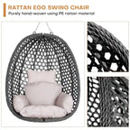 Outdoor/Indoor Swing Egg Chiar With Stand, Cushion And Headrest - N/A